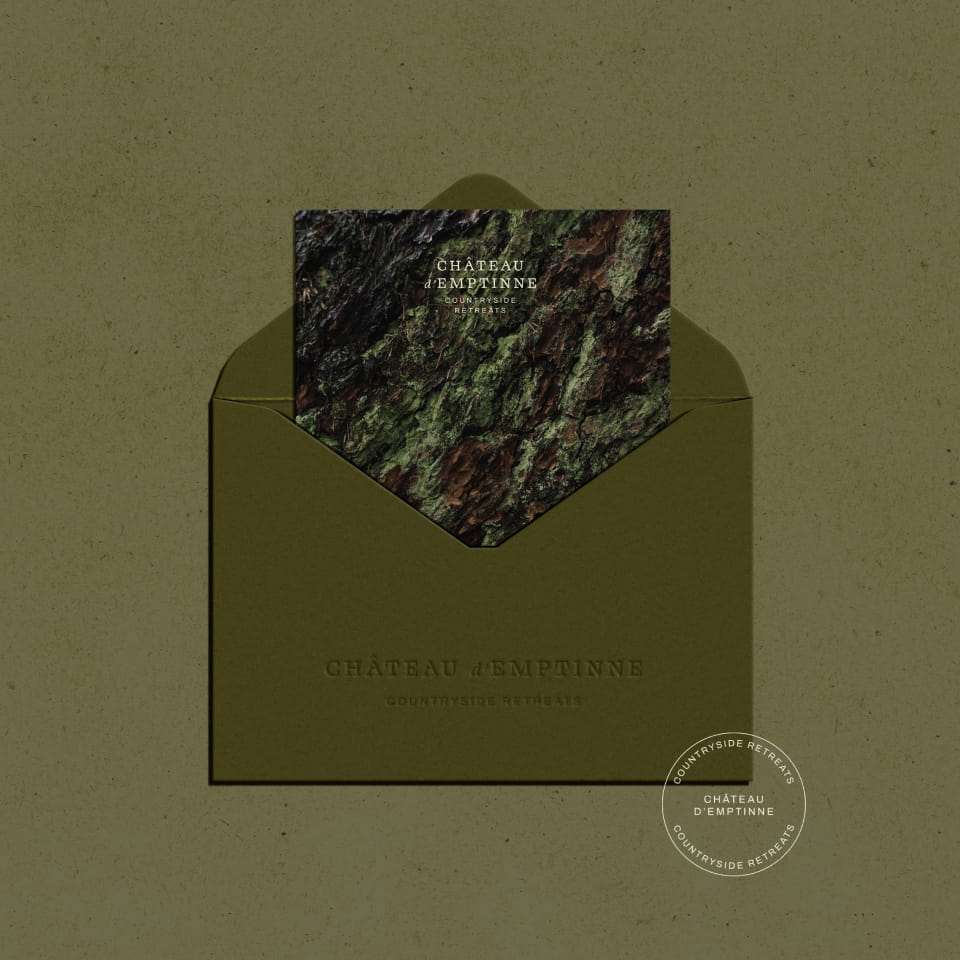 Château d'Emptinne - Hotel brand design applications and stationery by Aesir Agency
